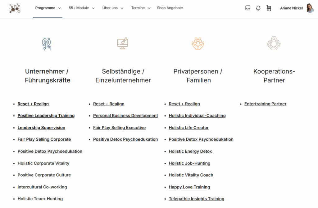Übersicht der Programme für Unternehmer, Selbständige, Privatpersonen und Kooperationspartner.